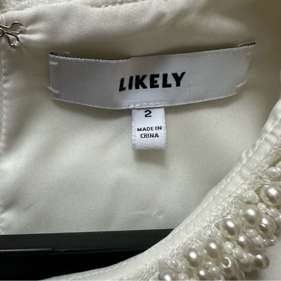 Mabel Imitation Pearl Trim Mini Dress In White Size 2 - Picture 6 of 8